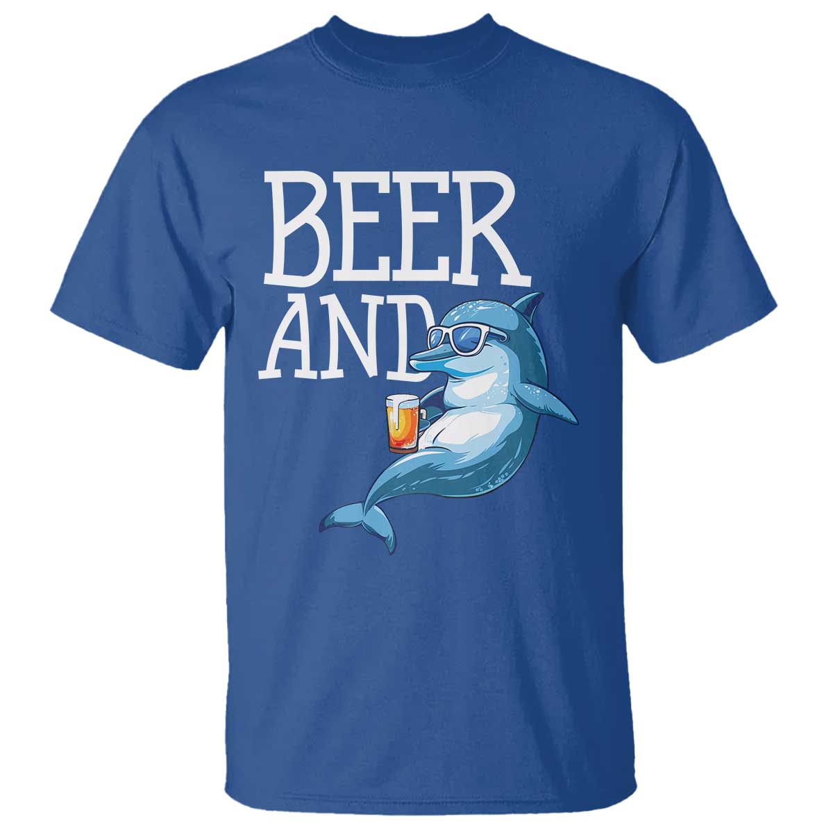 Dolphin And Beer Lover Funny Beach Life Gift T Shirt - Wonder Print Shop