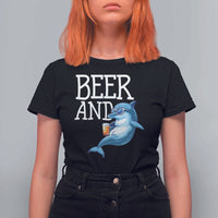 Dolphin And Beer Lover Funny Beach Life Gift T Shirt For Women - Wonder Print Shop