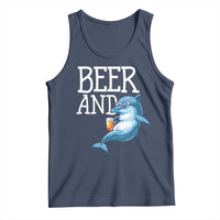 Dolphin And Beer Lover Funny Beach Life Gift Tank Top - Wonder Print Shop