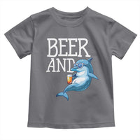 Dolphin And Beer Lover Funny Beach Life Gift Toddler T Shirt - Wonder Print Shop