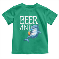 Dolphin And Beer Lover Funny Beach Life Gift Toddler T Shirt - Wonder Print Shop