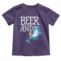Dolphin And Beer Lover Funny Beach Life Gift Toddler T Shirt - Wonder Print Shop