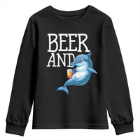 Dolphin And Beer Lover Funny Beach Life Gift Youth Sweatshirt - Wonder Print Shop