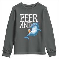 Dolphin And Beer Lover Funny Beach Life Gift Youth Sweatshirt - Wonder Print Shop