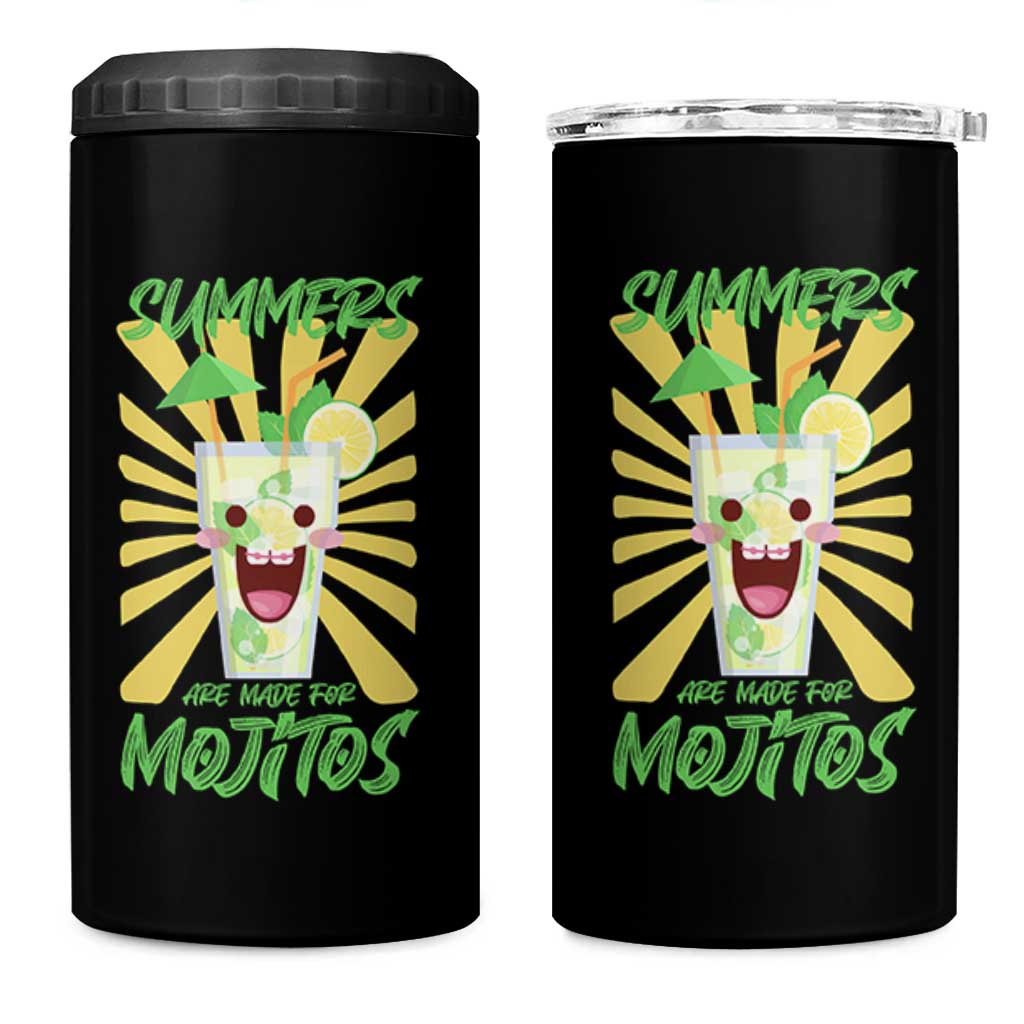 Summers Are Made For Mojitos 4 in 1 Can Cooler Tumbler Funny Vacation Cocktail