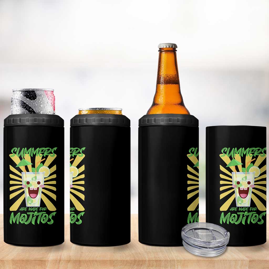 Summers Are Made For Mojitos 4 in 1 Can Cooler Tumbler Funny Vacation Cocktail