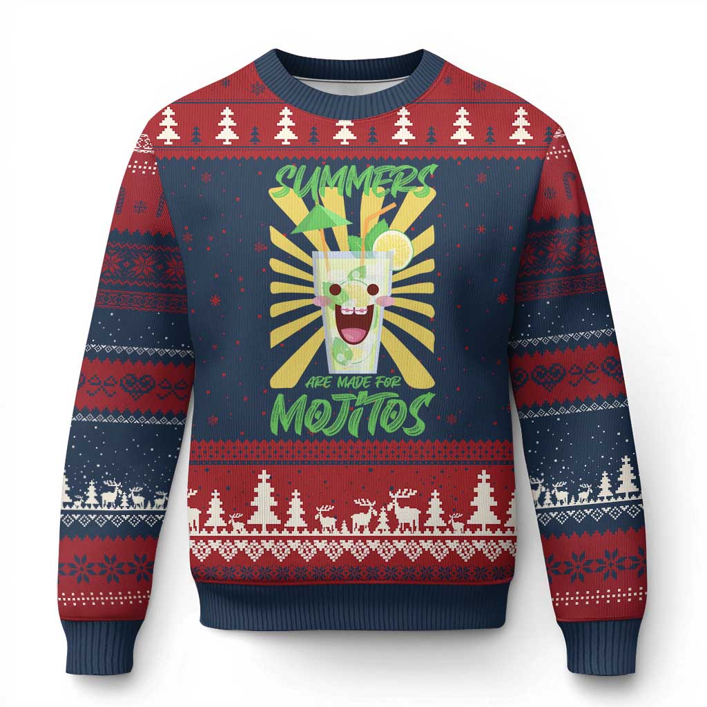 Summers Are Made For Mojitos Ugly Christmas Sweater Funny Vacation Cocktail - Wonder Print Shop