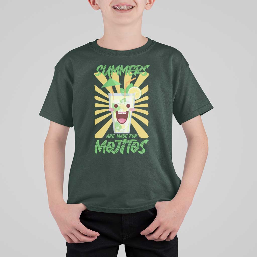 Summers Are Made For Mojitos T Shirt For Kid Funny Vacation Cocktail - Wonder Print Shop