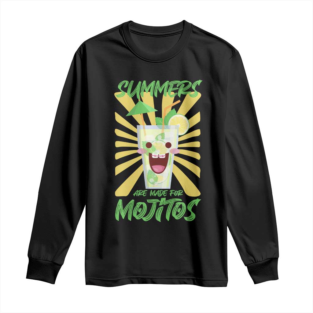 Summers Are Made For Mojitos Long Sleeve Shirt Funny Vacation Cocktail - Wonder Print Shop