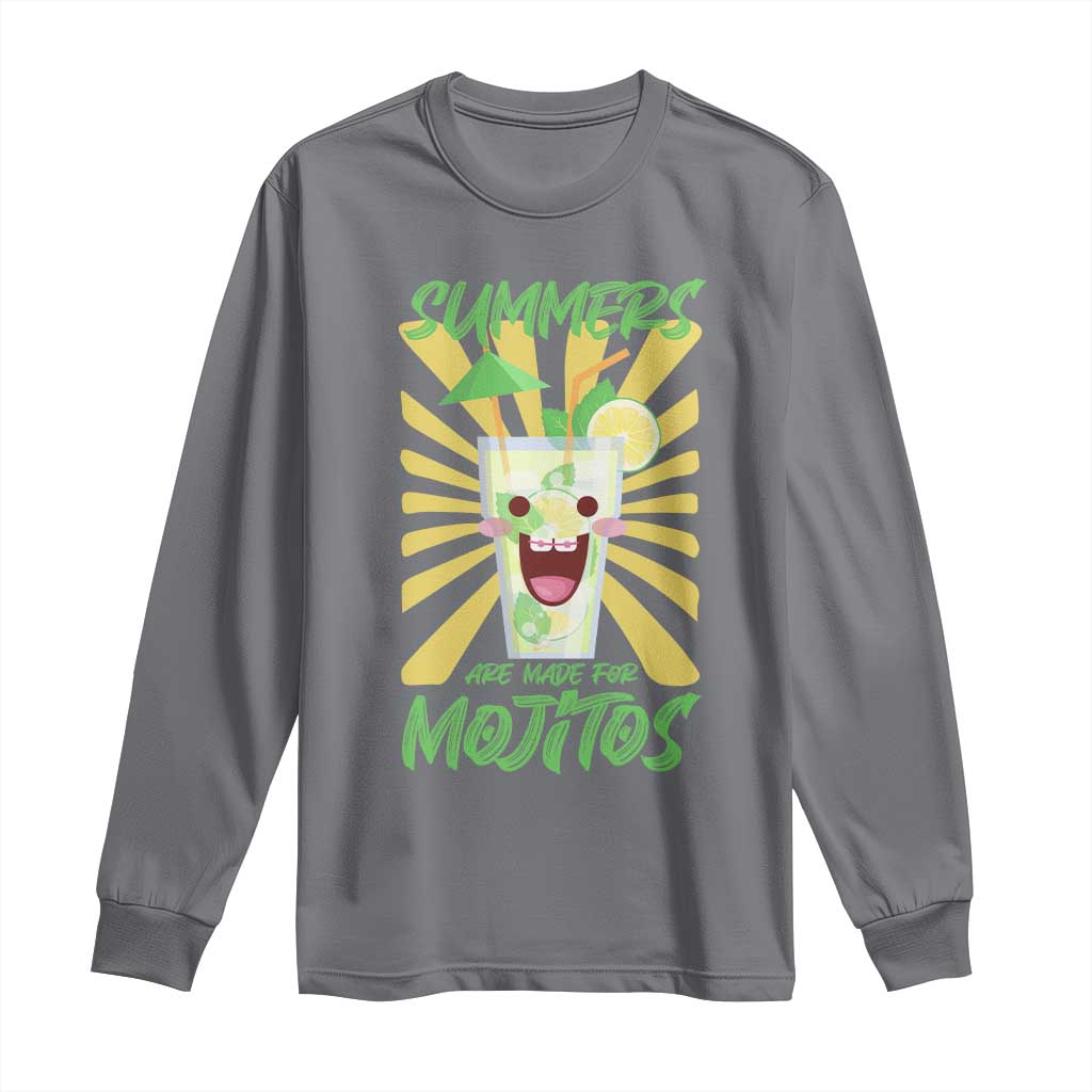 Summers Are Made For Mojitos Long Sleeve Shirt Funny Vacation Cocktail - Wonder Print Shop