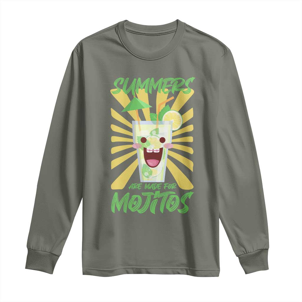 Summers Are Made For Mojitos Long Sleeve Shirt Funny Vacation Cocktail - Wonder Print Shop
