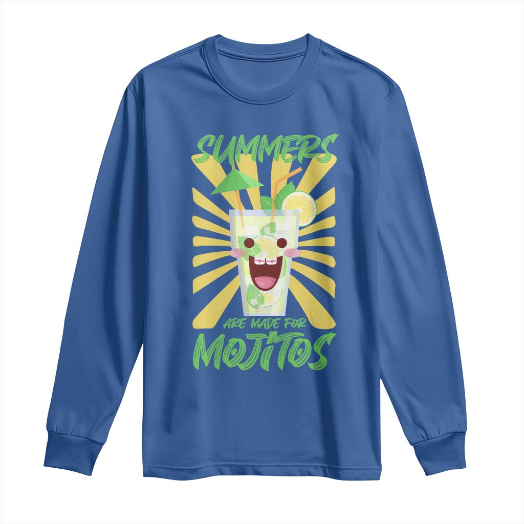 Summers Are Made For Mojitos Long Sleeve Shirt Funny Vacation Cocktail - Wonder Print Shop