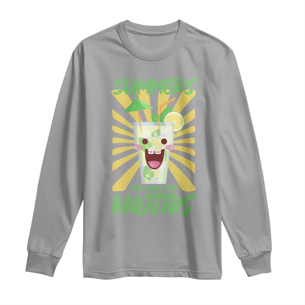 Summers Are Made For Mojitos Long Sleeve Shirt Funny Vacation Cocktail - Wonder Print Shop