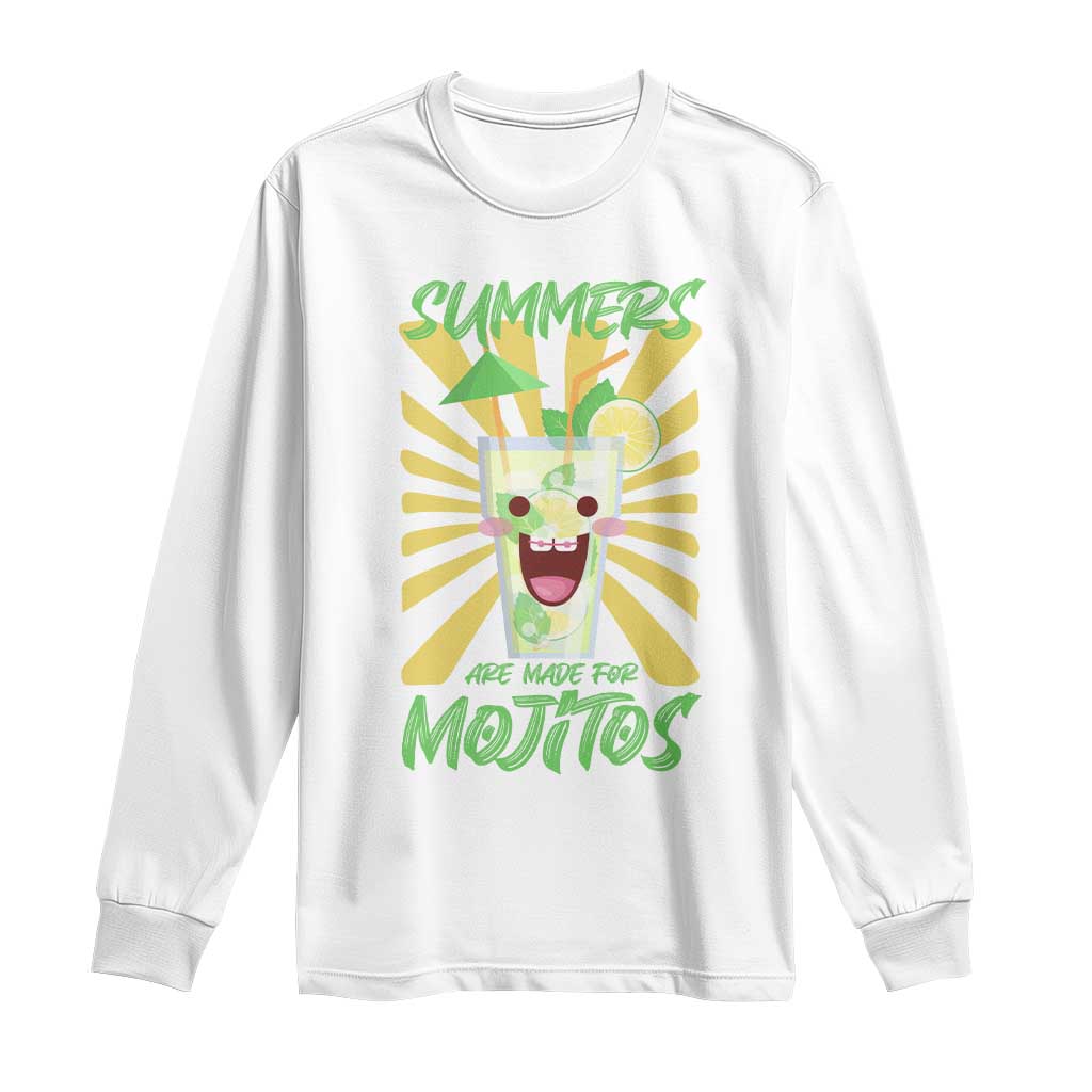 Summers Are Made For Mojitos Long Sleeve Shirt Funny Vacation Cocktail - Wonder Print Shop