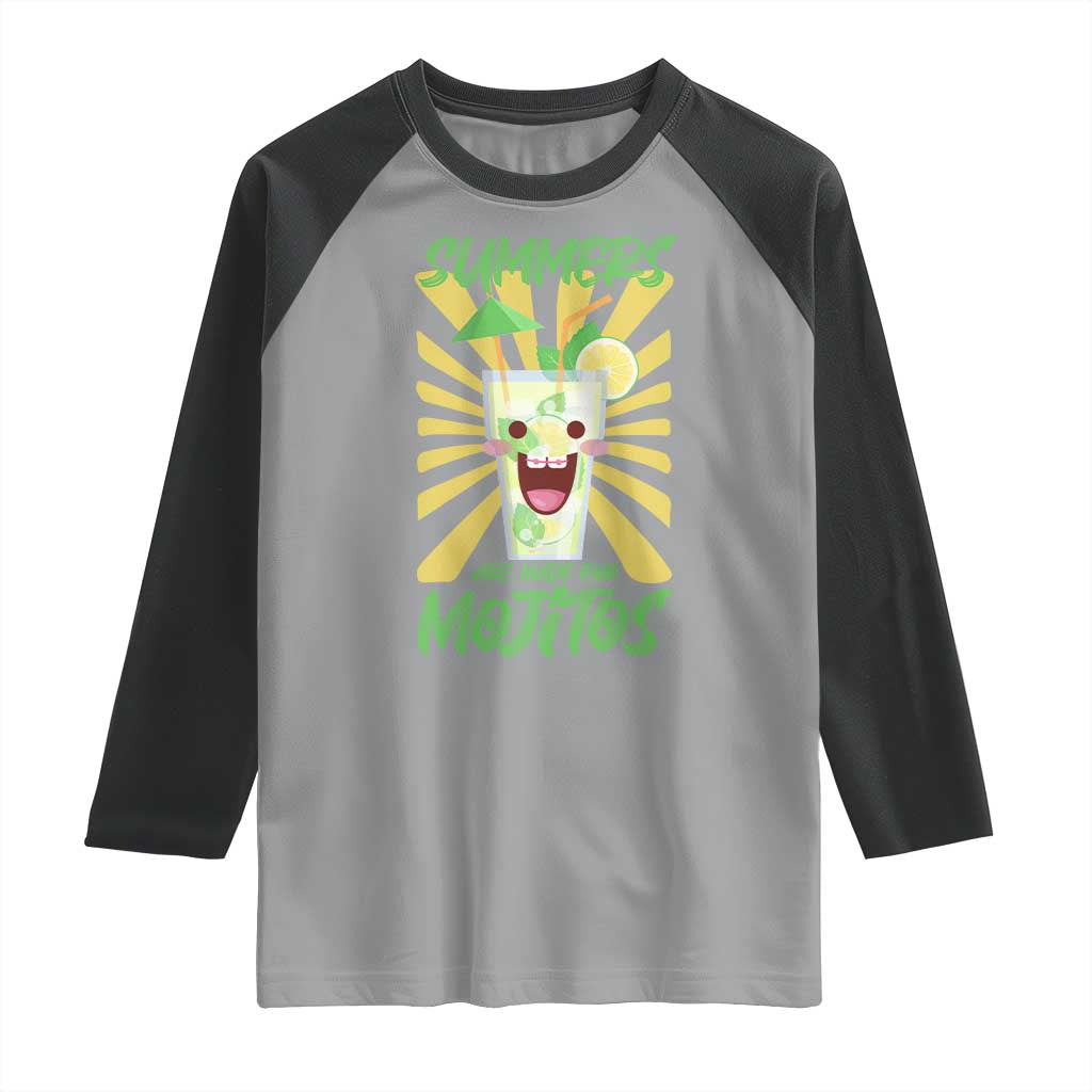 Summers Are Made For Mojitos Raglan Shirt Funny Vacation Cocktail - Wonder Print Shop
