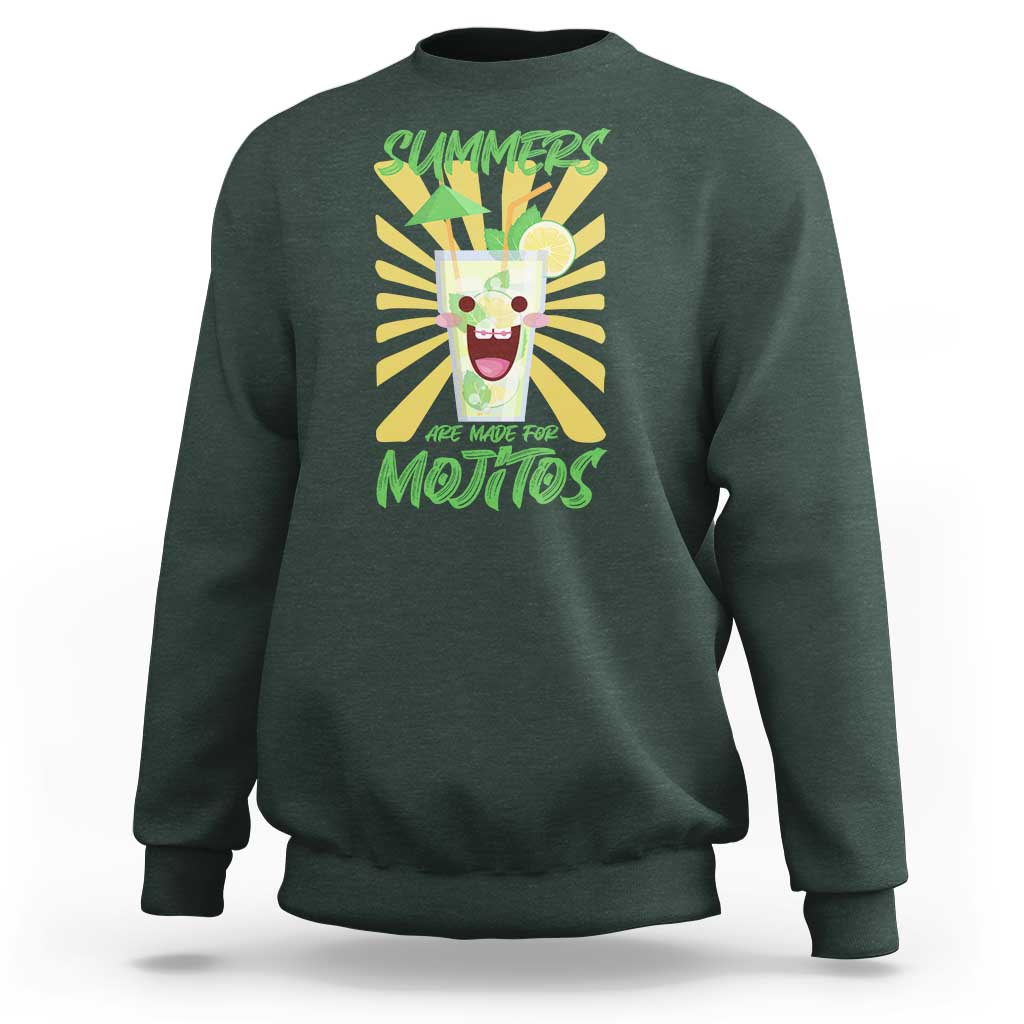 Summers Are Made For Mojitos Sweatshirt Funny Vacation Cocktail - Wonder Print Shop