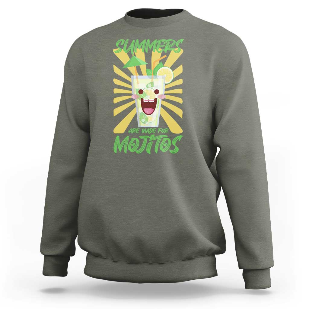 Summers Are Made For Mojitos Sweatshirt Funny Vacation Cocktail - Wonder Print Shop