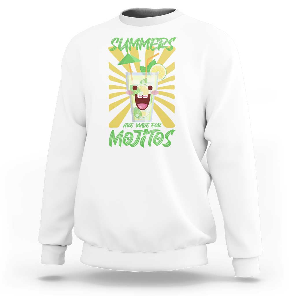 Summers Are Made For Mojitos Sweatshirt Funny Vacation Cocktail - Wonder Print Shop