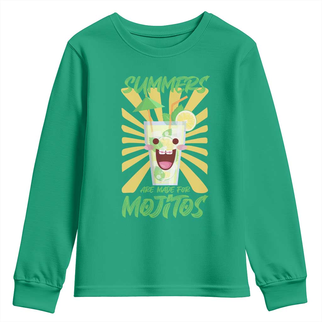 Summers Are Made For Mojitos Youth Sweatshirt Funny Vacation Cocktail - Wonder Print Shop