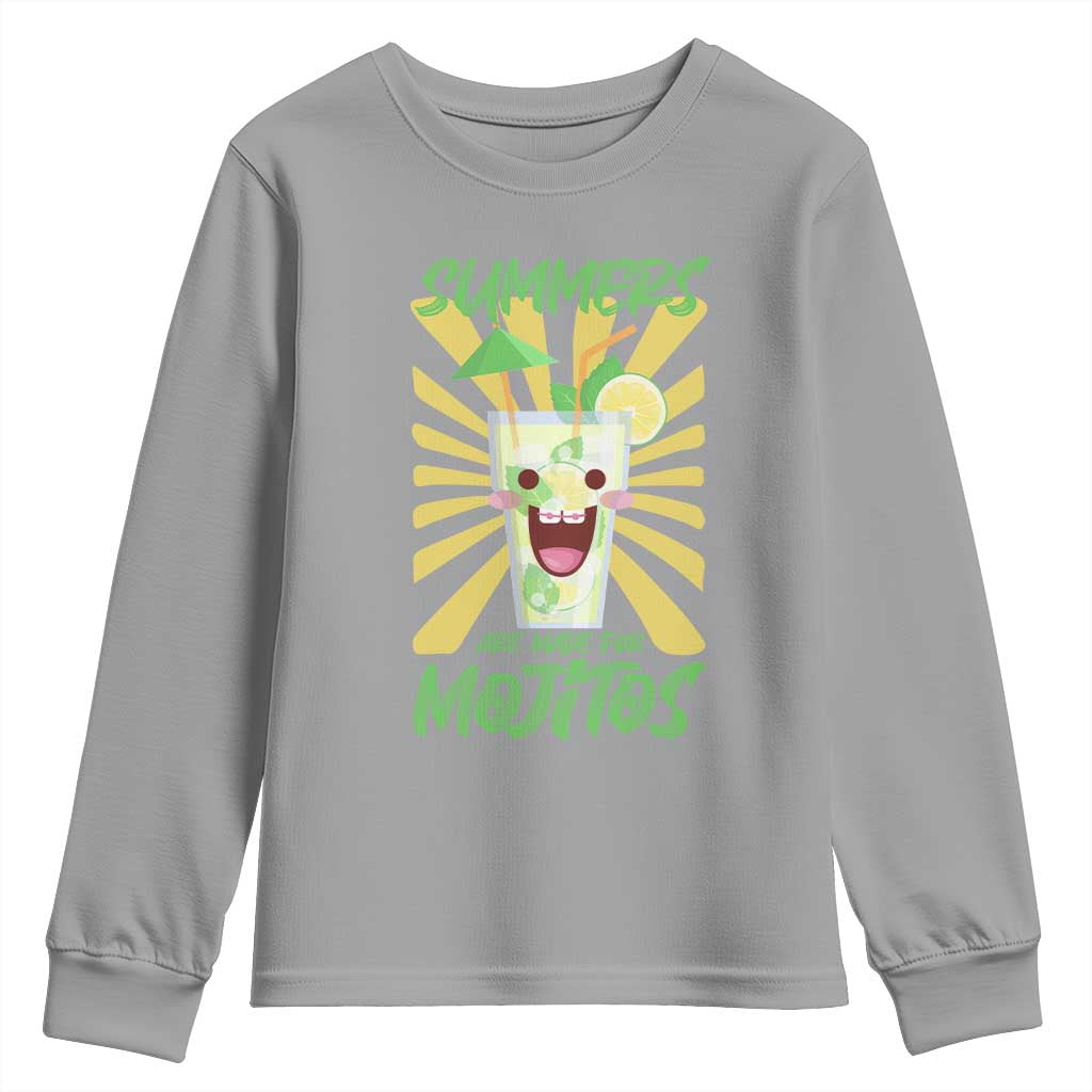 Summers Are Made For Mojitos Youth Sweatshirt Funny Vacation Cocktail - Wonder Print Shop