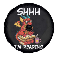 Shhh I Am Reading Spare Tire Cover Funny Dragon Reading Book - Wonder Print Shop