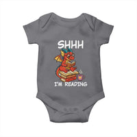 Shhh I Am Reading Baby Onesie Funny Dragon Reading Book - Wonder Print Shop