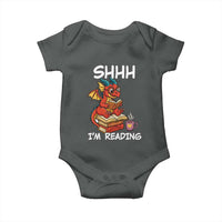 Shhh I Am Reading Baby Onesie Funny Dragon Reading Book - Wonder Print Shop