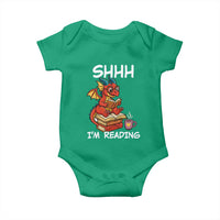 Shhh I Am Reading Baby Onesie Funny Dragon Reading Book - Wonder Print Shop