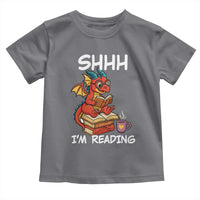 Shhh I Am Reading Toddler T Shirt Funny Dragon Reading Book - Wonder Print Shop