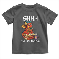 Shhh I Am Reading Toddler T Shirt Funny Dragon Reading Book - Wonder Print Shop