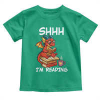Shhh I Am Reading Toddler T Shirt Funny Dragon Reading Book - Wonder Print Shop