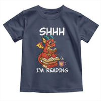 Shhh I Am Reading Toddler T Shirt Funny Dragon Reading Book - Wonder Print Shop