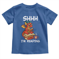 Shhh I Am Reading Toddler T Shirt Funny Dragon Reading Book - Wonder Print Shop