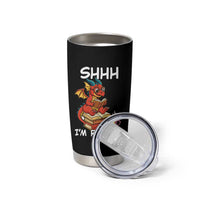 Shhh I Am Reading Tumbler Cup Funny Dragon Reading Book
