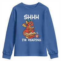 Shhh I Am Reading Youth Sweatshirt Funny Dragon Reading Book - Wonder Print Shop