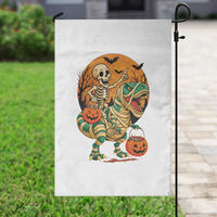 Funny Skeleton Riding Mummy Dinosaur Halloween Garden Flag - Wonder Print Shop