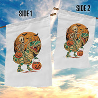 Funny Skeleton Riding Mummy Dinosaur Halloween Garden Flag - Wonder Print Shop