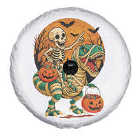 Funny Skeleton Riding Mummy Dinosaur Halloween Spare Tire Cover - Wonder Print Shop