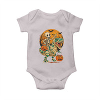 Funny Skeleton Riding Mummy Dinosaur Halloween Baby Onesie - Wonder Print Shop