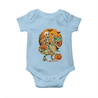 Funny Skeleton Riding Mummy Dinosaur Halloween Baby Onesie - Wonder Print Shop