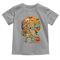 Funny Skeleton Riding Mummy Dinosaur Halloween Toddler T Shirt - Wonder Print Shop