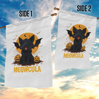 Black Cat Halloween Garden Flag Meowcula Cute Smilling With Bat - Wonder Print Shop