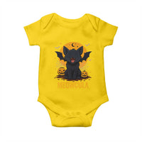 Black Cat Halloween Baby Onesie Meowcula Cute Smilling With Bat - Wonder Print Shop