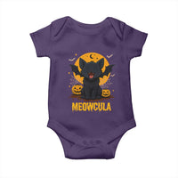 Black Cat Halloween Baby Onesie Meowcula Cute Smilling With Bat - Wonder Print Shop