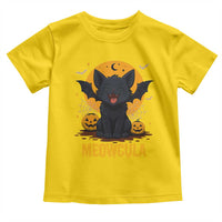 Black Cat Halloween Toddler T Shirt Meowcula Cute Smilling With Bat - Wonder Print Shop