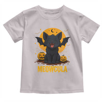 Black Cat Halloween Toddler T Shirt Meowcula Cute Smilling With Bat - Wonder Print Shop