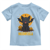 Black Cat Halloween Toddler T Shirt Meowcula Cute Smilling With Bat - Wonder Print Shop