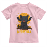 Black Cat Halloween Toddler T Shirt Meowcula Cute Smilling With Bat - Wonder Print Shop