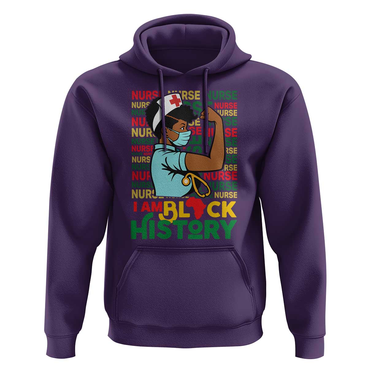 Nurse African American Hoodie I Am Black History Strong Feminism - Wonder Print Shop