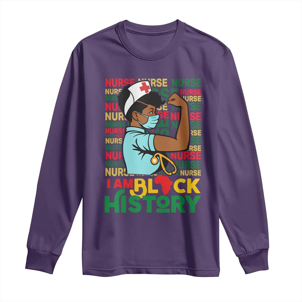Nurse African American Long Sleeve Shirt I Am Black History Strong Feminism - Wonder Print Shop